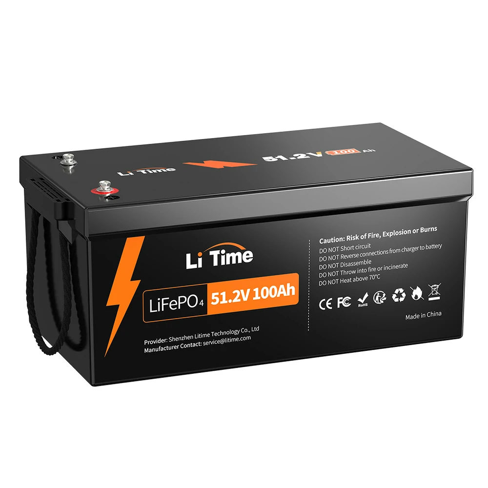 LiTime 51.2V 100Ah蓄電池太陽光用リン酸鉄リチウムイオン