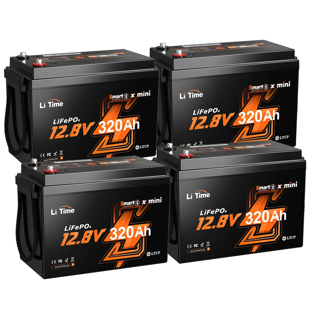 LiTime 12V320Ah Mini Bluetooth付きリン酸鉄リチウムイオンバッテリー