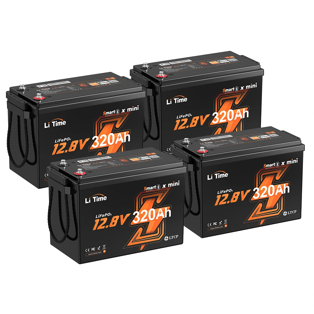 LiTime 12V 320Ah リン酸鉄リチウムイオンバッテリー 4個セット｜最大57.3kWhの拡張システム対応
