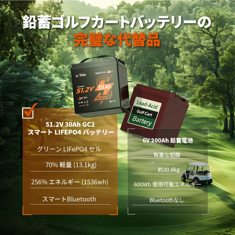 鉛蓄電池に交換可能な軽量48v バッテリー​30Ah