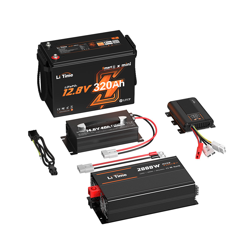 LiTime 12V 320Ah Mini Bluetooth付き バッテリー｜大容量・軽量
