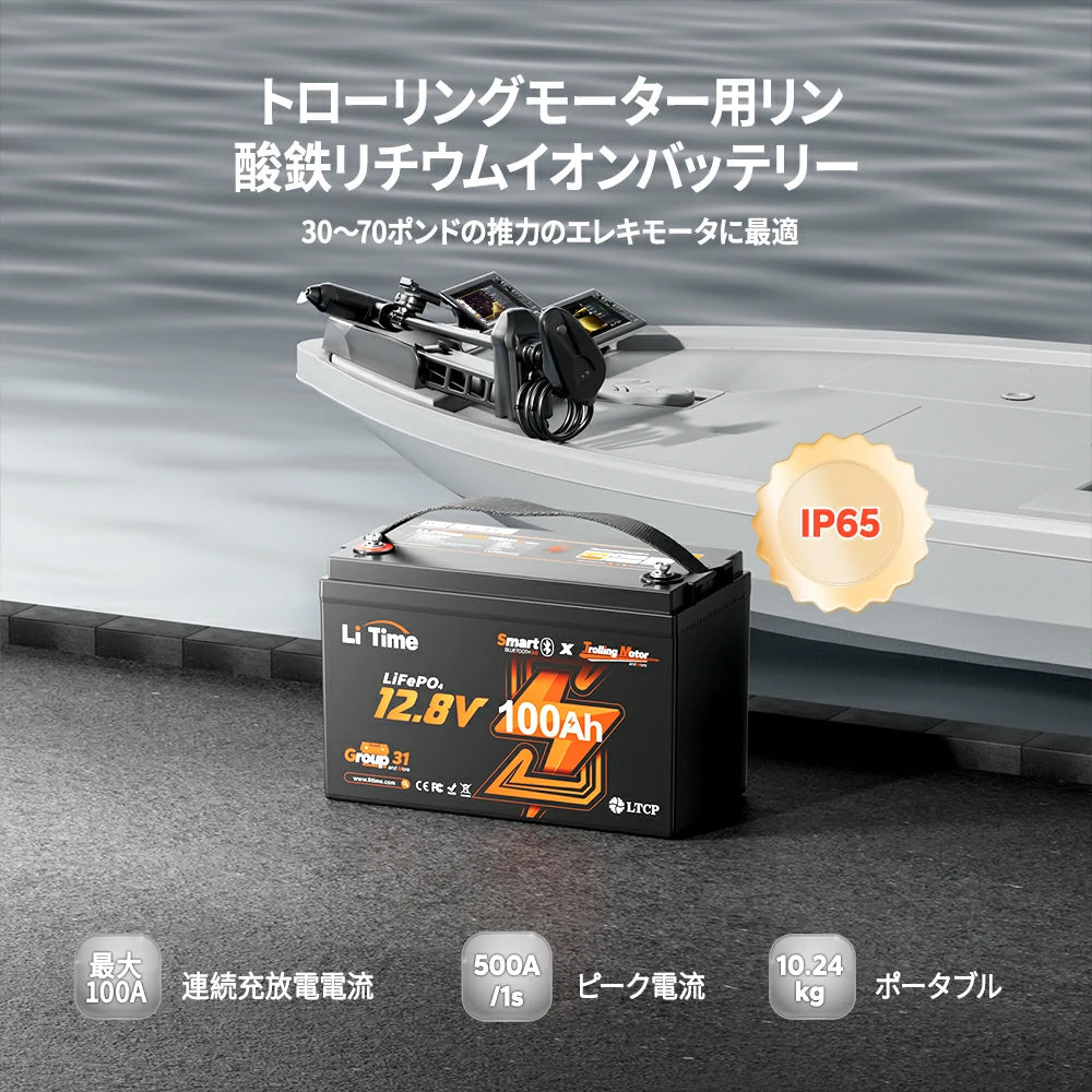 LiTime 12V 100Ah Bluetoothエレキモーター用リン酸鉄リチウムイオン LiTime 12V 100Ah Bluetoothエレキモーター用リン酸鉄リチウムイオン