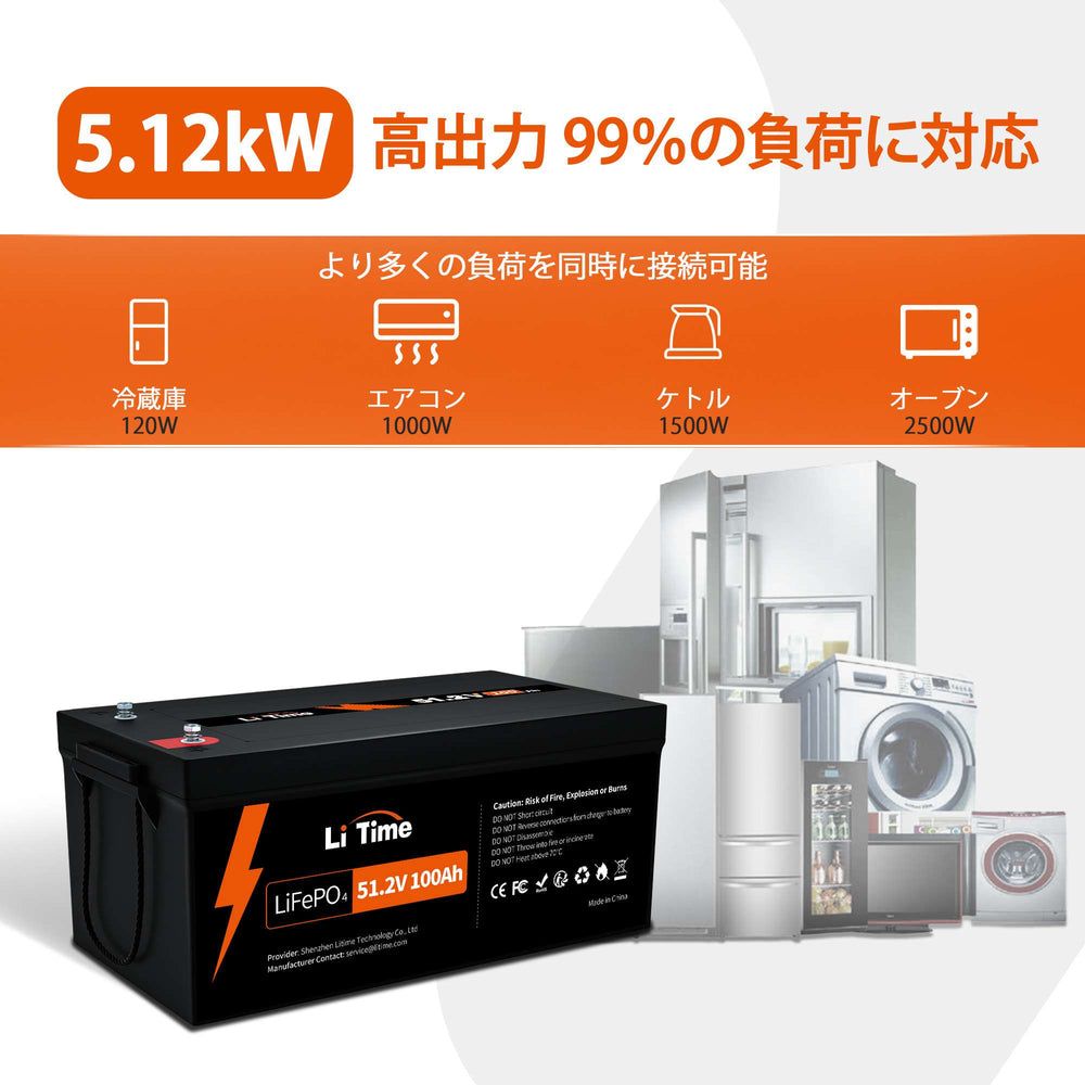 5.12kW高出力の大型バッテリー