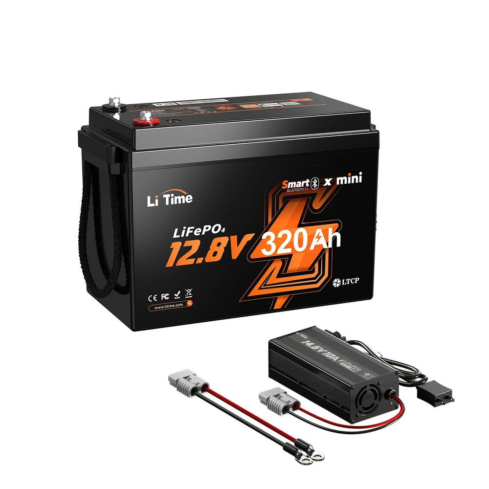 LiTime 12V320Ah Mini Bluetooth付きリン酸鉄リチウムイオンバッテリー