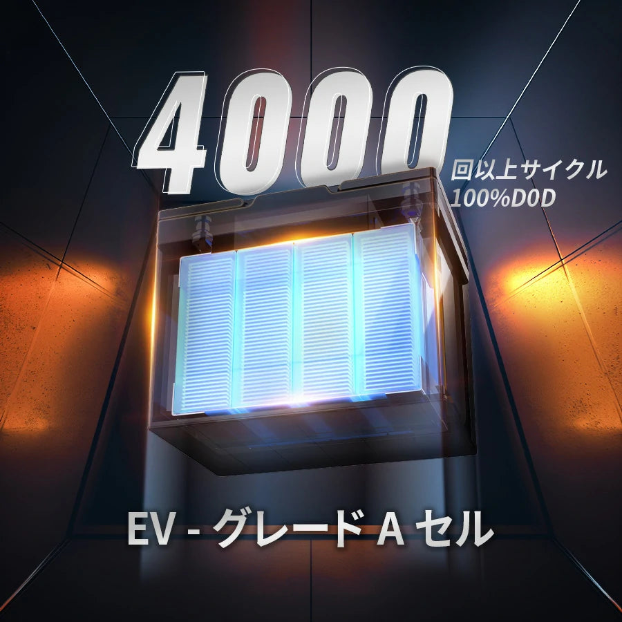 ディープサイクルバッテリー4000回以上サイクル