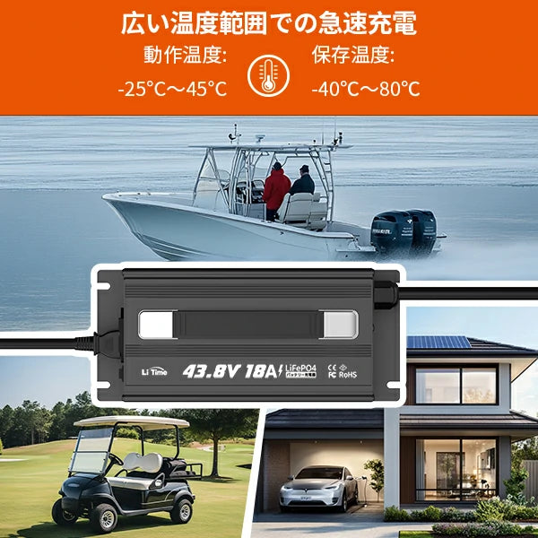 36v バッテリー​充電器 急速充電の動作温度＆保存温度