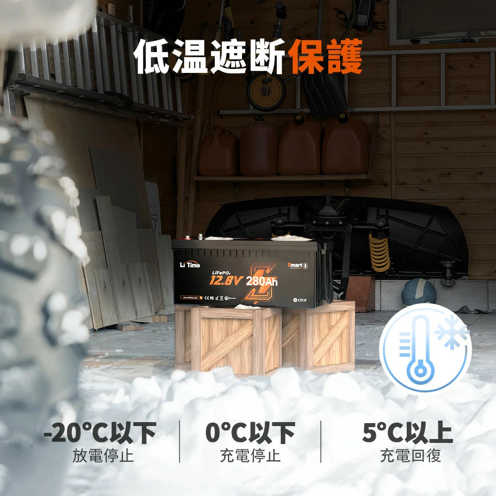 LiTime 12V280Ah Bluetooth付きサブバッテリー