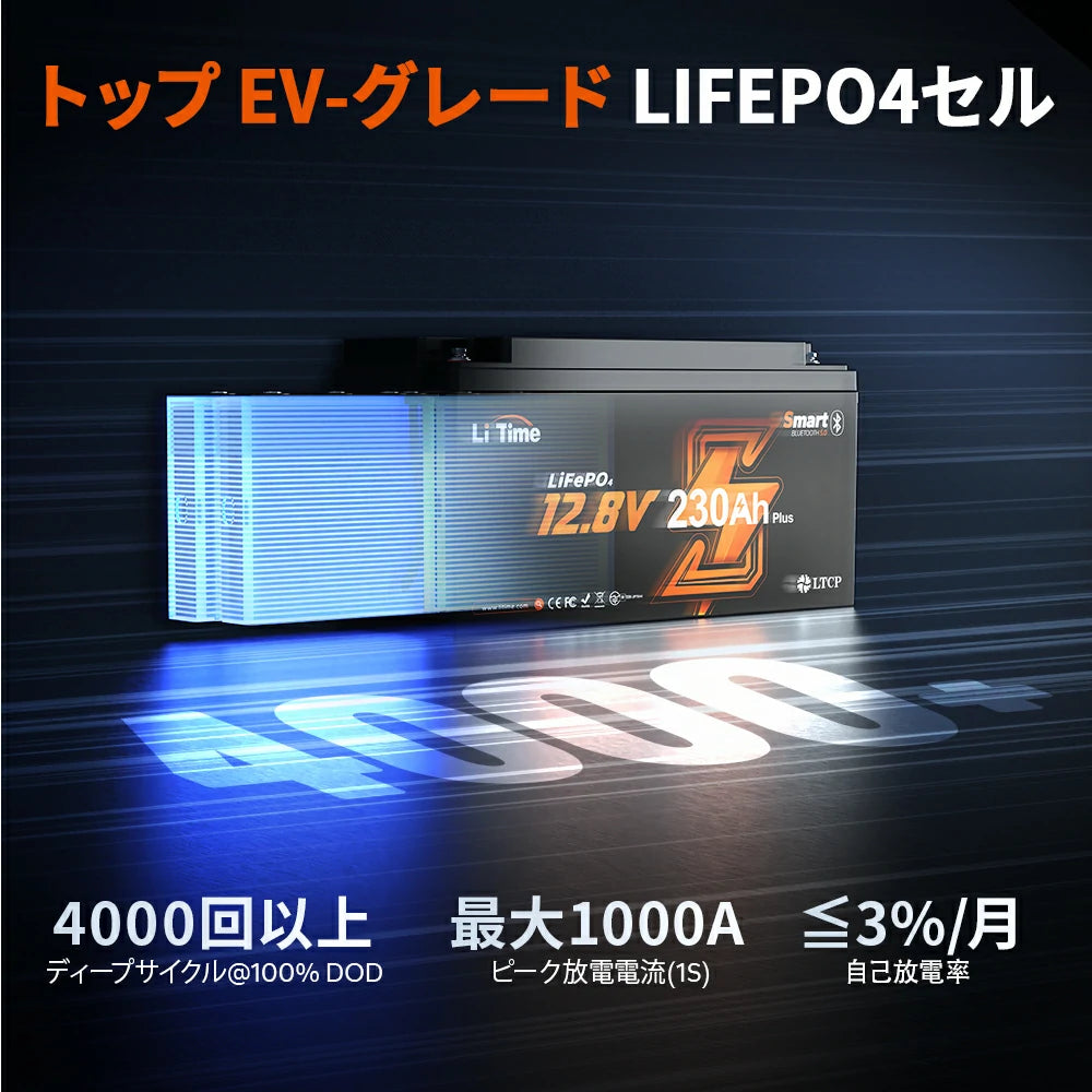 12V 230Ah Bluetooth内蔵 リン酸鉄リチウムイオンバッテリー – LiTime-JP 12V 230Ah Bluetooth内蔵 リン酸鉄リチウムイオンバッテリー – LiTime-JP
