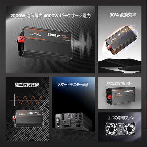 LiTime 12V2000W DC ACインバーター-LiTimeJP – LiTime-JP