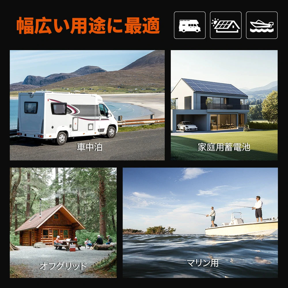 12V280Ah Bluetooth付きサブバッテリー