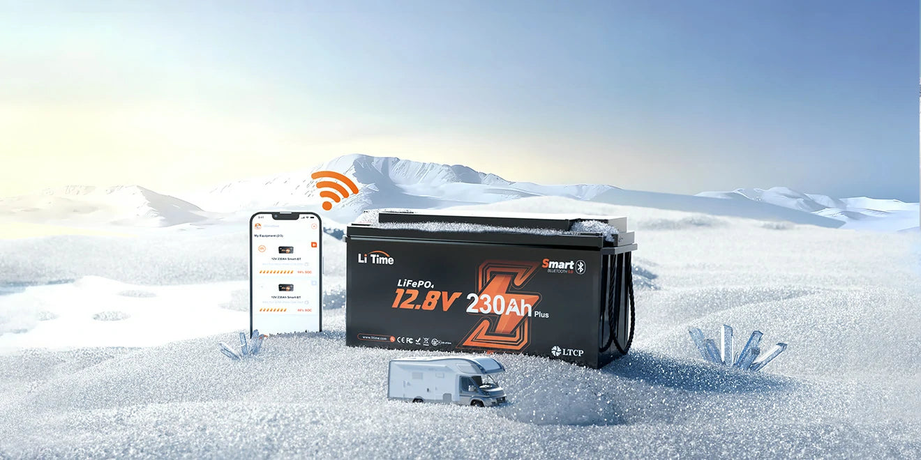 12V230Ah Bluetoothバッテリーおすすめ・低温遮断保護機能付き