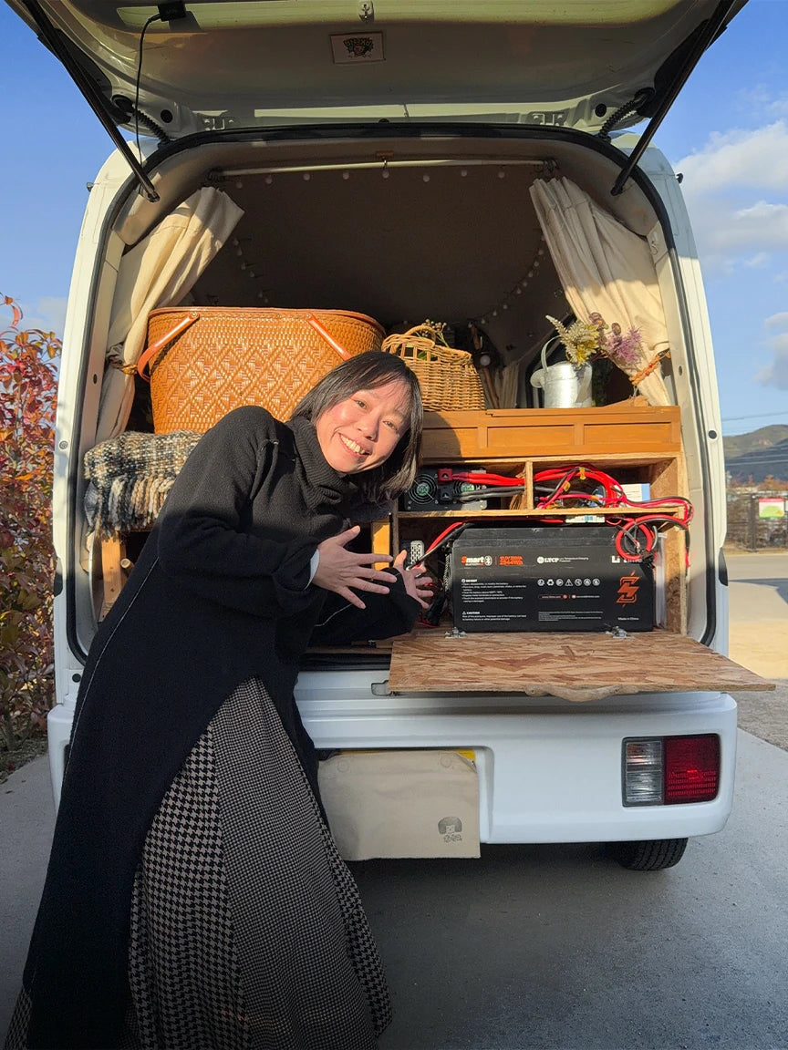 リン酸鉄リチウムイオンバッテリーを展示したイベント出展の様子