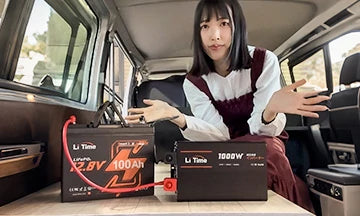 車中泊時に活用されるリン酸鉄リチウムイオンバッテリー