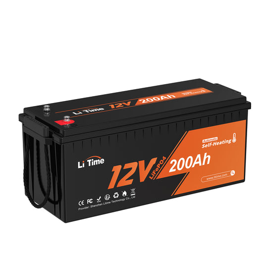 LiTime 加熱機能付き 12V200Ahリン酸鉄リチウムイオンバッテリー 1600