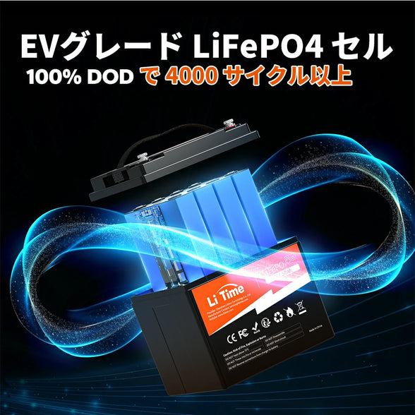 LiTime 12V50Ahリン酸鉄リチウムイオンバッテリー 640W出力 Amazon | LiTime 12V50Ahリン酸鉄リチウムイオンバッテリー 640W