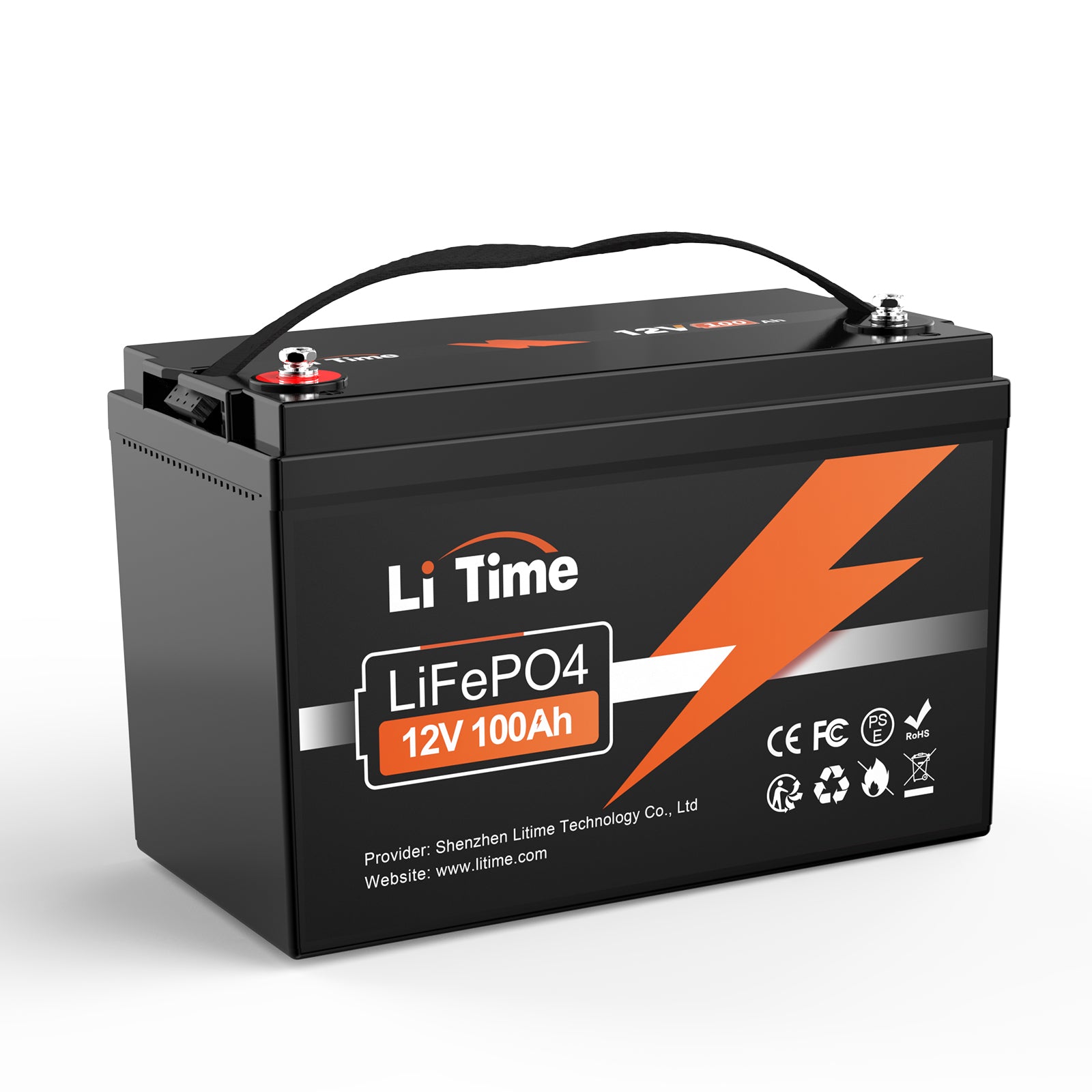 LiTime 12V 100Ah LiFePO4 リン酸鉄リチウムイオンバッテリー 内蔵100A BMS - 1個 12V100Ah