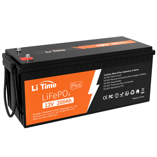 LiTime 12V 200Ah Plus LiFePO4 リン酸鉄リチウムイオンバッテリー 内蔵200A BMS